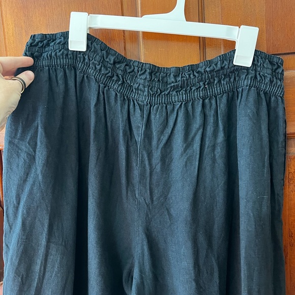 Anthropologie Somerset Pull-On Pants: Linen Edition – Black – 1X – Wide Leg - Picture 12 of 14